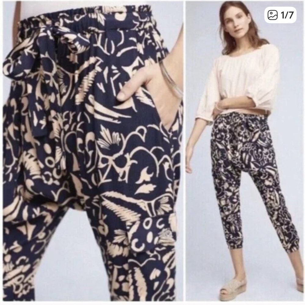 Anthropologie Hei Hei navy harem pants